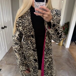 Chic Leopard Print Faux Fur Jacket